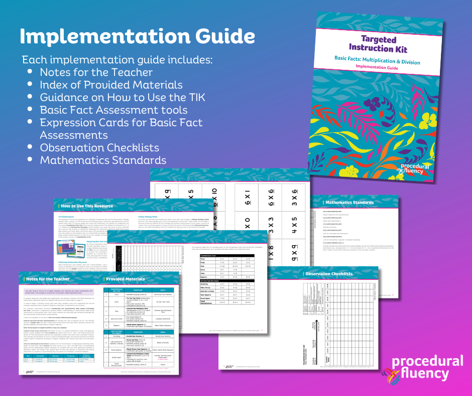 Procedural Fluency: Targeted Intervention Kit (Basic Facts: Multiplica ...